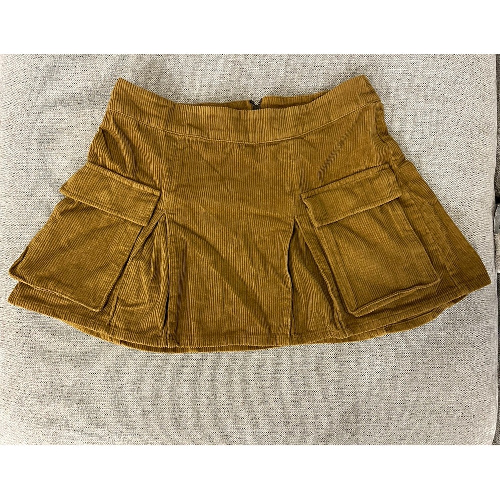 Wild Fable Corduroy Utility Mini Skirt Womens M Mustard Brown Cotton Y2K NWOT